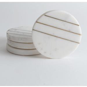 Sous-verres en marbre de haute qualité avec texture de couleur naturelle pour hôtel et maison, forme ronde, tasse à café, sous-verres en marbre - Product Image 2