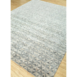 พรมขนสัตว์ผสมไหมไผ่ถักมือสีเทาดำ ลาย Chaos Theory ดีไซน์เรขาคณิตสไตล์โบโฮ สำหรับบ้าน ห้องโถง รูปทรงสี่เหลี่ยมผืนผ้า รุ่น Esk-725 - Product Image 2