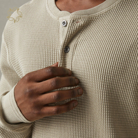 T-shirt Henley décontracté pour homme CUBA SPORTS 100 % coton, grande taille, tricoté, respirant, séchage rapide, écologique, anti-UV, motif lettres