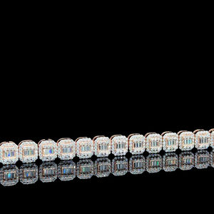 สร้อยคอคิวบาลิงค์หรูหราแบบใหม่ ขนาด 9 มม. ประดับเพชรโมอิสซาไนต์ทรงบาแกตต์ สร้อยคิวบาลิงค์แบบฮิปฮอปสั่งทำพิเศษ - Product Image 3