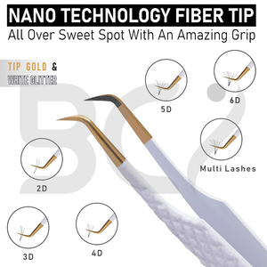 Fiber Tip Grafted Tweezers for Lash Extensions Perfect Lashes With Strong Grip 10mm 75 Mega Volume Beauty Make-up Tools - Product Image 2