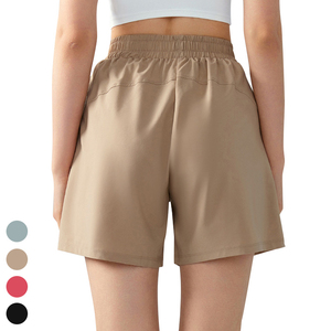 Pantalones cortos deportivos de pierna ancha informales personalizados al por mayor, pantalones cortos Cargo de cintura alta para gimnasio y Fitness, pantalones cortos deportivos personalizados para mujer con bolsillos - Product Image 5