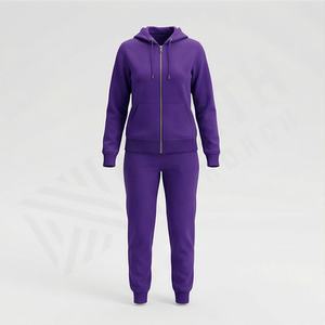 Chándal Deportivo de Mujer de Primera Calidad, 100% Algodón, Estilo Personalizado, Color Personalizado, Chándal Holgado de Dos Piezas con Cremallera, Chándal Atlético para Mujer - Product Image 1