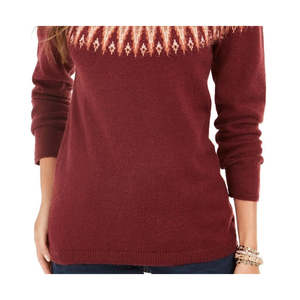 Maglione Girocollo da Donna Style & Co Stile Fair Isle Rosso Taglia Extra Large Traspirante Stile Coreano per Autunno/Inverno con Logo Frontale - Product Image 3