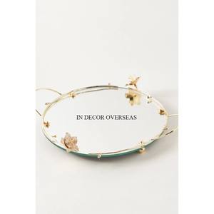 Look attrayant Fleurs Designer En Métal Encadré Rectangle Forme Miroir Plateau Pour Servir De La Nourriture Et D'autres Articles Au Prix Le Plus Bas - Product Image 5
