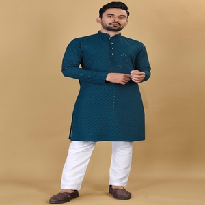 2024 Top qualité hommes doux vêtements de fête couleur unie kurta shalwar mode fabriqué au Pakistan meilleure vente - Product Image 6