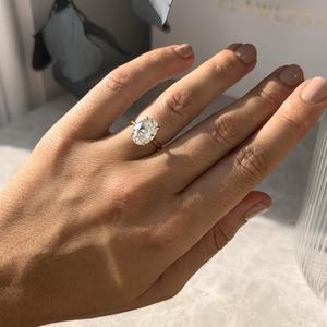 Anillo de Compromiso Ovalado Directo de Fábrica, Engaste Solitario de Oro, Precio de Proveedor Mayorista - Product Image 4