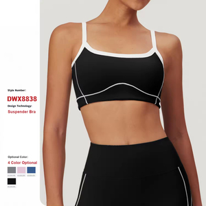 Summer <b>Women's</b> <b>Plus</b> <b>Size</b> Sports Bra High Strength <b>Tight</b> Medium Support Quick Drying Breathable Lightweight Yoga Gym Front Logo - Product Image 2