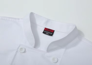 Venta al por mayor Chef abrigo chaqueta de manga corta cocina duradero trabajo uniforme Color sólido impermeable restaurante Chef Chaqueta de algodón - Product Image 5