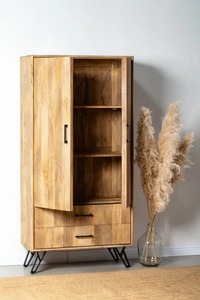 Moderno Mango Madera Slat flauta Armario aparador gran capacidad diseño premium y calidad para uso doméstico - Product Image 5