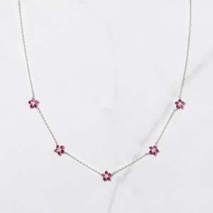 สร้อยคอทับทิมสร้อยคอดอกเดซี่สร้อยคอดอกเดซี่925สเตอร์ลิงเงิน14K ชุบทอง - Product Image 5