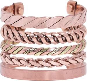 Le plus récent bracelet à la mode en cuivre pur conçu avec des aimants pour le soulagement des articulations et de l'arthrite hommes et femmes bracelet manchette - Product Image 4