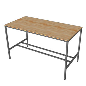 Industrial Design 180x90x105cm Standing Conference <b>Table</b> Rubber Wood with Iron Legs Assembly Required-HBMN038 - Product Image 6