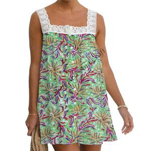 Vestido Bohemio de Algodón con Estampado de Bloques, Vestido de Verano Hecho a Mano para Mujer, Ropa Casual Floral, Tela Ligera, Estilo Playero para Chicas - Product Image 6