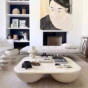 DISEN FURNITURE New Fibreglass Quad Coffee <strong>Table</strong> <strong>Modern</strong> Tea square <strong>Table</strong> for Living Room in White Color - Product Image 1