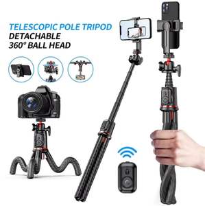 Nouveau trépied flexible pour téléphone avec télécommande sans fil, support de trépied réglable pour iPhone pour l'enregistrement vidéo et le vlogging - Product Image 1
