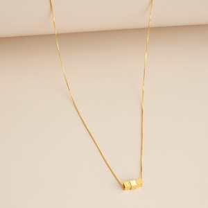 92.5 <b>Silver</b> Necklace 188242 Geometric-shaped <b>Box</b> <b>Chain</b> 18K Gold & Rhodium Plated Trendy Religious Style for Weddings - Product Image 2
