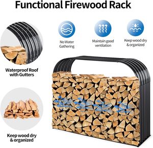 Wholesale Corrugated Galvanized Steel <b>Firewood</b> <b>Rack</b> Holder Indoor/Outdoor Campfire Planter for Home & Garden Storage - Product Image 3