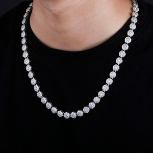 Exquisita Cadena de tenis de diamante de moissanita de Plata de Ley 925 hecha a mano collares llamativos atemporales y elegantes para mujeres - Product Image 6