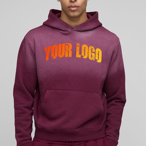 OEM/ODM Sweats à capuche lourds délavés à l'acide pour hommes 400GSM Logo imprimé DTF personnalisé Streetwear Confortable Confortable Sweat à capuche pour homme - Product Image 1