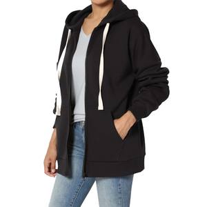 Sweat à capuche en polaire zippé pour femme, longueur genou, mini - Product Image 1