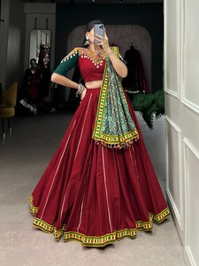 Latest Designer Pure Cotton Gamthi Printed Work Lehenga Choli by FabZone - Product Image 5