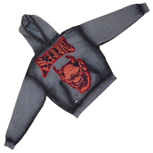 Ensemble deux pièces personnalisé délavé à l'acide Vintage survêtement de jogging sweat à capuche zippé pantalon de survêtement droit taille adulte Air - Product Image 1