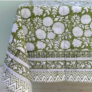 Bông và vải lanh vuông Khăn trải bàn 60x102 màu trắng với lá mô hình đám cưới tablecover - Product Image 5