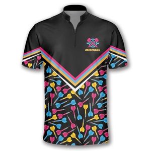 Maillots de fléchettes en polyester respirant pour joueurs professionnels, impression par sublimation intégrale avec un design confortable et athlétique - Product Image 2