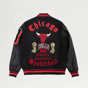 High Quality Custom <b>100</b>% Wool Baseball Varsity Jacket with Embroidery & Patchwork for Women - Product Image 3