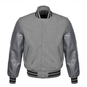 Écusson de broderie personnalisé veste universitaire classique de collège pour hommes de haute rue moderne veste de baseball de collège de vache d'hiver pour hommes - Product Image 1