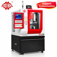 Fraiseuse CNC à portique 5 axes SIEG W150, petite taille, ISO20, 24000 tr/min, 12 outils ATC, haute précision, équipement éducatif pour fablab