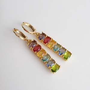 Pendientes Colgantes de Plata de Ley 925 con Circonitas y Baño de Oro/Rodio, Diseño Vintage y Lindo para Regalo de Fiesta - Product Image 4