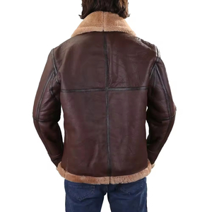 Custom College Baseball Leather Heavyweight Mens Leather Sleeves Chenille Embroidery Varsity Jacket - Product Image 4