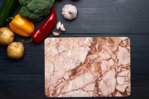 Designer Red Marble Chopping <b>Board</b> Multipurpose Kitchen <b>Board</b> For Baking Pizza <b>Cakes</b> Snacks And Serving Handcrafted From India - Product Image 6