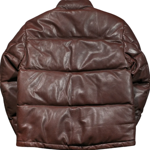 Chaqueta holgada de piel de oveja auténtica marrón para hombre, abrigo de invierno cálido, informal, acolchada, personalizada - Product Image 2