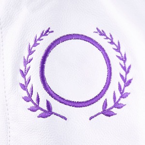 Veste universitaire de qualité supérieure à manches en cuir noir de couleur vive pour hommes - Product Image 6