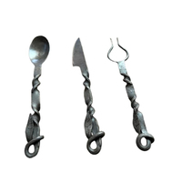 Ensemble de couverts plaqués or neuf de 3 pièces avec manche noir, ensemble de couverts en métal neuf, dernier ensemble de couverts en vente en gros