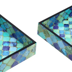 Plateau de service en bois de qualité supérieure pour collations, fruits, petit-déjeuner, brunch, cuisine, salle à manger, design élégant et durable - Product Image 2