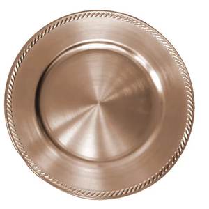 Assiette de chargeur en métal à bordure perlée gris foncé ronde longue durée vaisselle et assiette pour la maison et les hôtels - Product Image 6