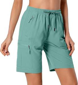 กางเกงขาสั้นผู้หญิงเอวยางยืดระบายอากาศคุณภาพสูงขายส่ง พร้อมกระดุม ดีไซน์สั่งทำ ผ้าฝ้าย 100% ทรงเข้ารูป สไตล์สปอร์ต - Product Image 1