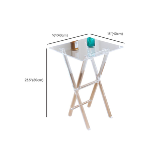 आधुनिक पारदर्शी ऐक्रेलिक फोल्डिंग कॉफी और डाइनिंग एंड टेबल स्पष्ट राउंड और आयताकार घर सजावट फर्नीचर प्रदर्शन रैक - Product Image 6
