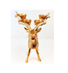 Ensemble deux bougeoirs en métal de luxe au design moderne pour la décoration intérieure élégance intemporelle pour l'éclairage de Noël et de la Saint-Valentin - Product Image 5