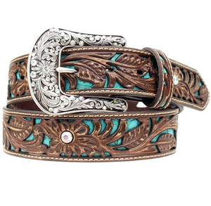 Proveedor verificado, cinturón de cuero vaquero occidental genuino hecho a medida con diseño floral hecho a mano, Fabricante Mayorista indio - Product Image 1