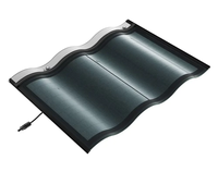 Tuile solaire courbe Changsun pour toiture résidentielle 10kW 20kW 30kW, panneau solaire BIPV double vitrage, tuile solaire noire écoénergétique pour toiture
