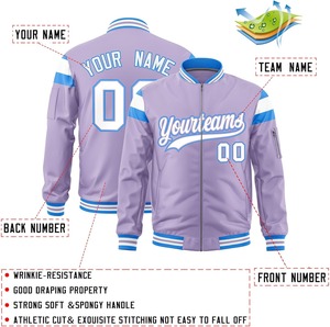 Oversized <b>Bomber</b> <b>Varsity</b> <b>Jacket</b> Satin Zip Up Closure Hip Hop Streetwear Contrast Colors Embroidery <b>Jacket</b> for <b>Men</b> - Product Image 3