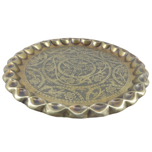 Bandeja redonda de metal para servir, bandeja de hierro de Color níquel plateado para el restaurante del hogar y la decoración de la boda hecha a mano - Product Image 4
