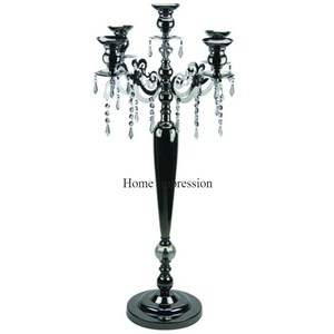 Acero inoxidable plata brillante pulido 5 brazos con cristal transparente colgante moderno diseñador de lujo aspecto atractivo suministro de candelabros - Product Image 3