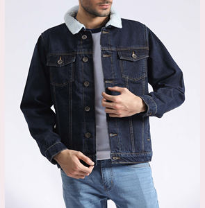 New Arrival Men Denim Jackets Full Sleeves Light Color Eco-Friendly 100% Cotton Fleece <b>Lined</b> Front High Street Fashion - Product Image 1