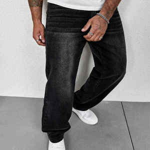 New <b>Men</b> <b>High</b> Street Fashion Casual Regular Fit Mid <b>Waist</b> Breathable Lightweight Overalls <b>High</b> Quality <b>Jeans</b> - Product Image 3